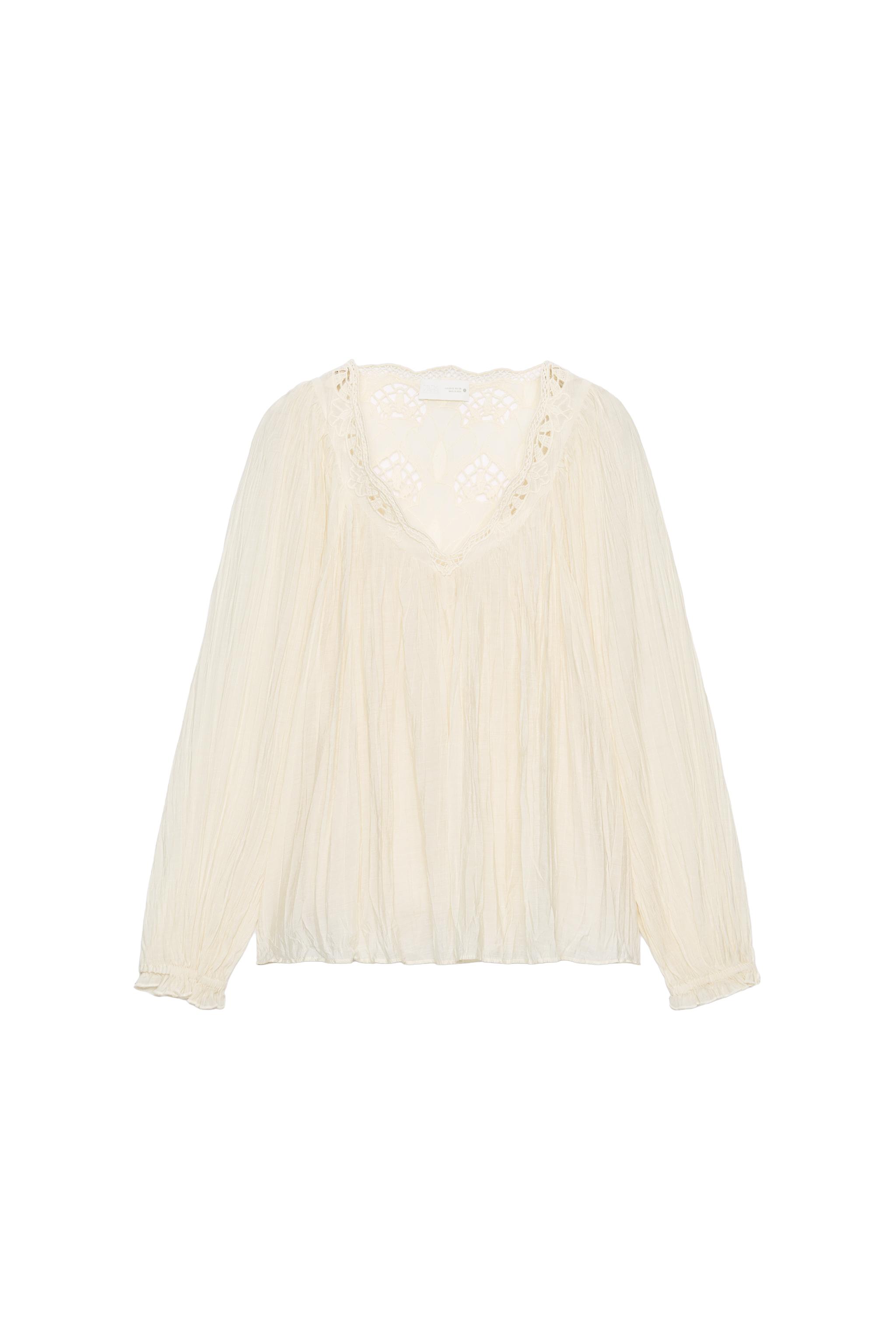 ZW COLLECTION EMBROIDERED CRINKLE BLOUSE